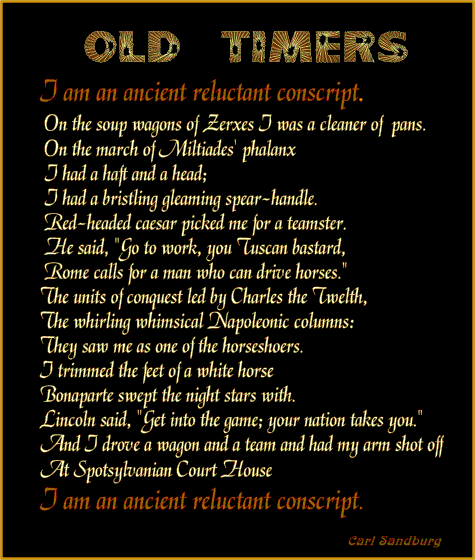 Old Timers, by Carl sandburg (Graphic)