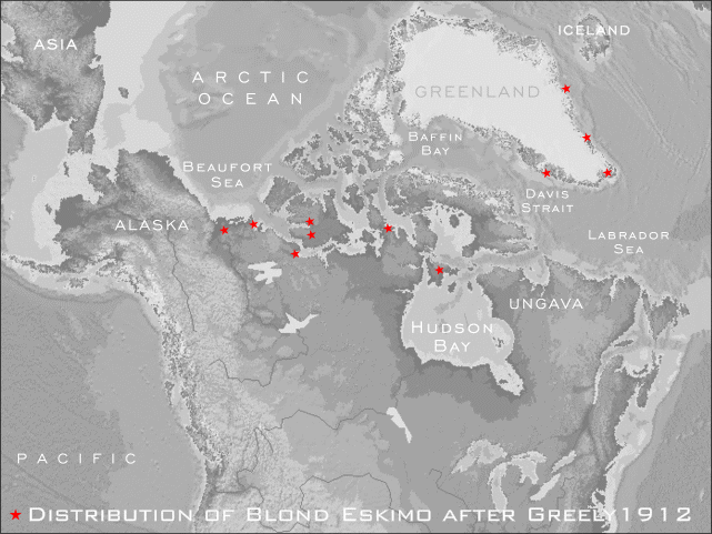 Map 5a. The Distribution of the Blond Eskimo (after Greely 1912)