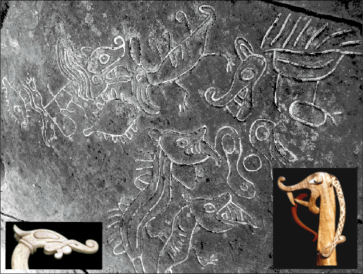 Fig. 1. Pacific Northwest Petroglyphs of the Sisiutl Sea-monster