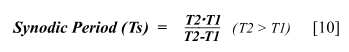 Relation 10:  The General Synodic Formula for Co-Orbital Bodies