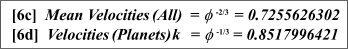 Relations 6c and 6d. The Fundamental Velocity Constants