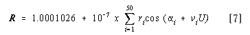 Relation 7. Heliocentric Radius Vector (Earth)