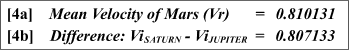 Relations 4a - 4b: The Saturn-Jupiter-Mars Mean Velocity Relationship