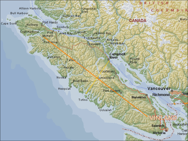 Map 7. Vinland and the Bisection of Vancouver Island