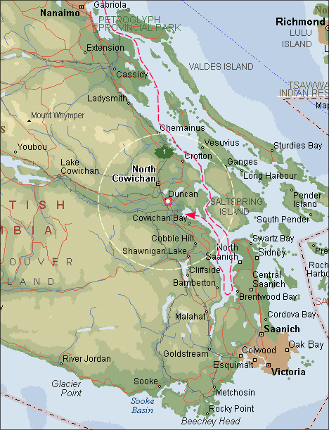 Map 8.The Saanich Peninsula and Cowichan Bay