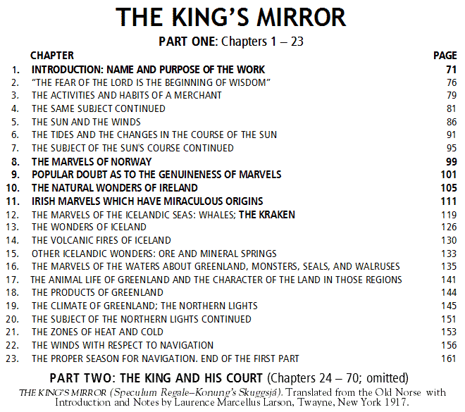 Table 4a: The King's Mirror, Chapters 1 to 23