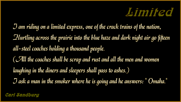 Limited by Carl Sandburg (Graphic Text)