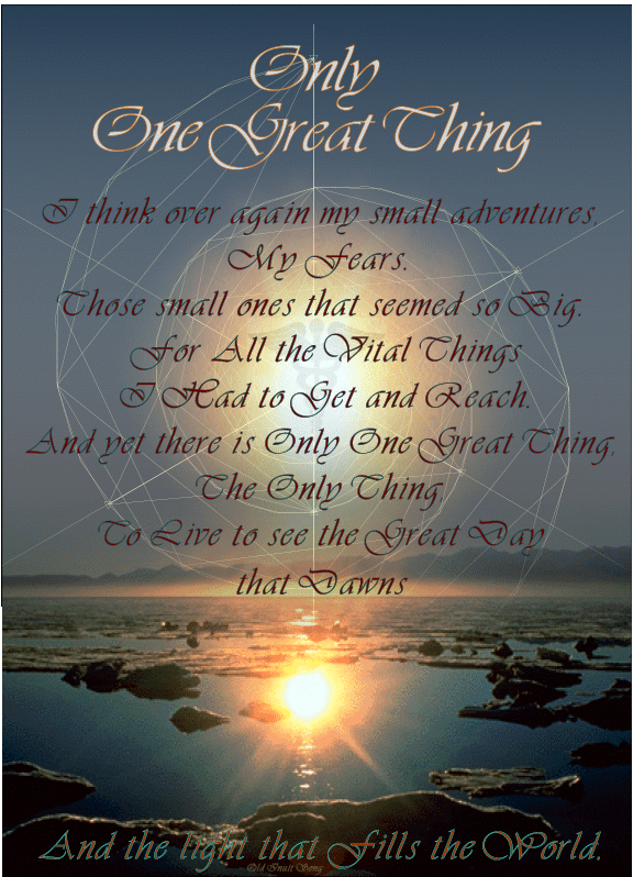 Only One Great Thing
