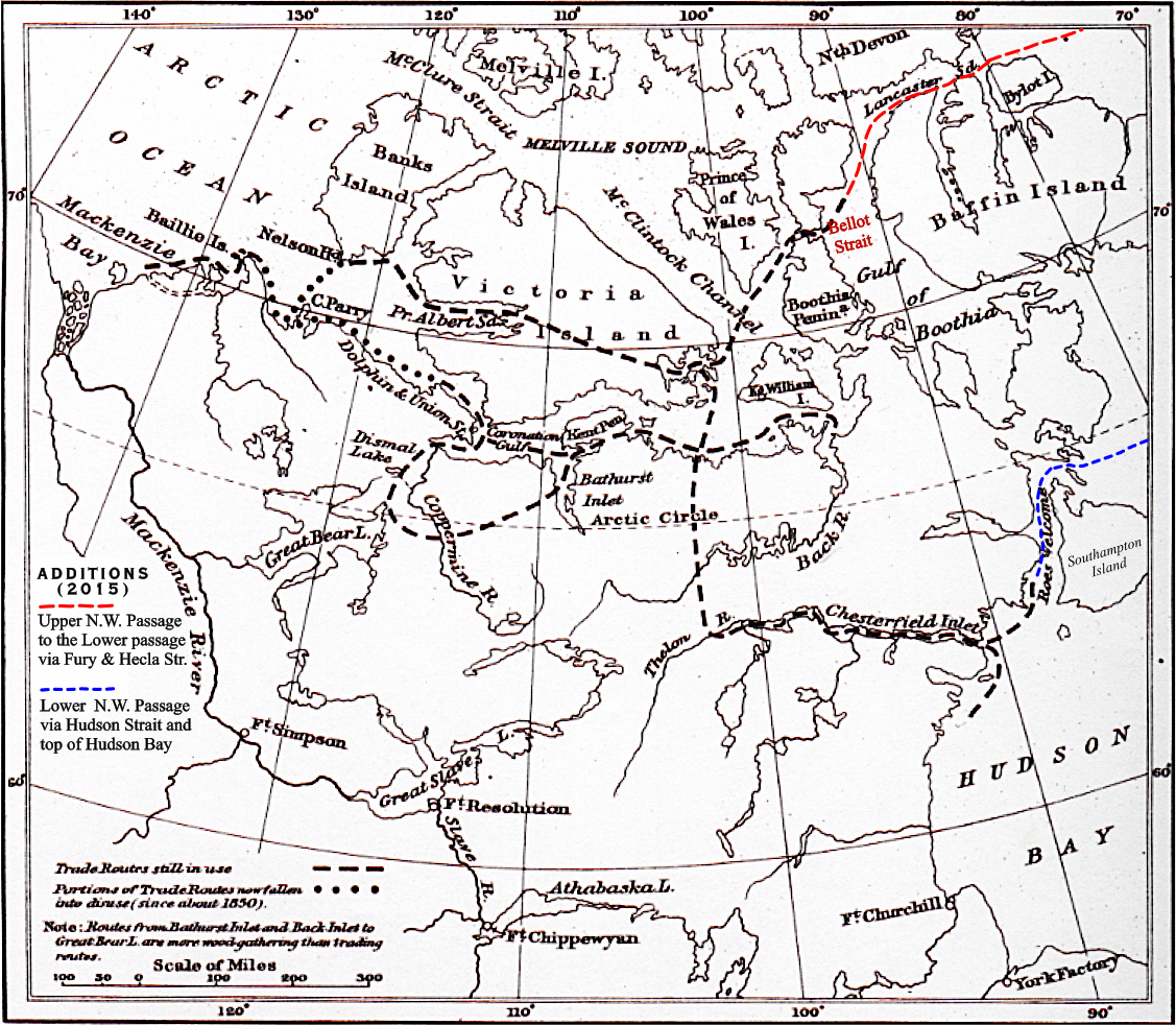Additions to Vilhjalmur Stefannson, 1914: Map 102 A: ESKIMO TRADE ROUTES, ARCTIC COAST, CANADA